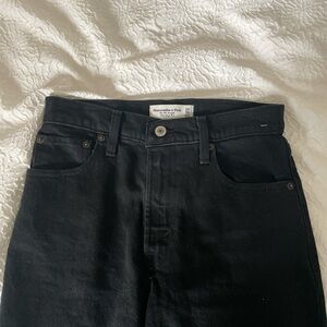 Abercrombie & Fitch 90s Ultra High Rise Straight Black Jeans